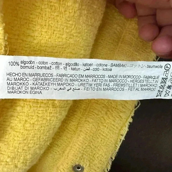 Zara Oversized Textured Knit  Jacket Shacket Yellow Women's Size XS - Picture 14 of 14